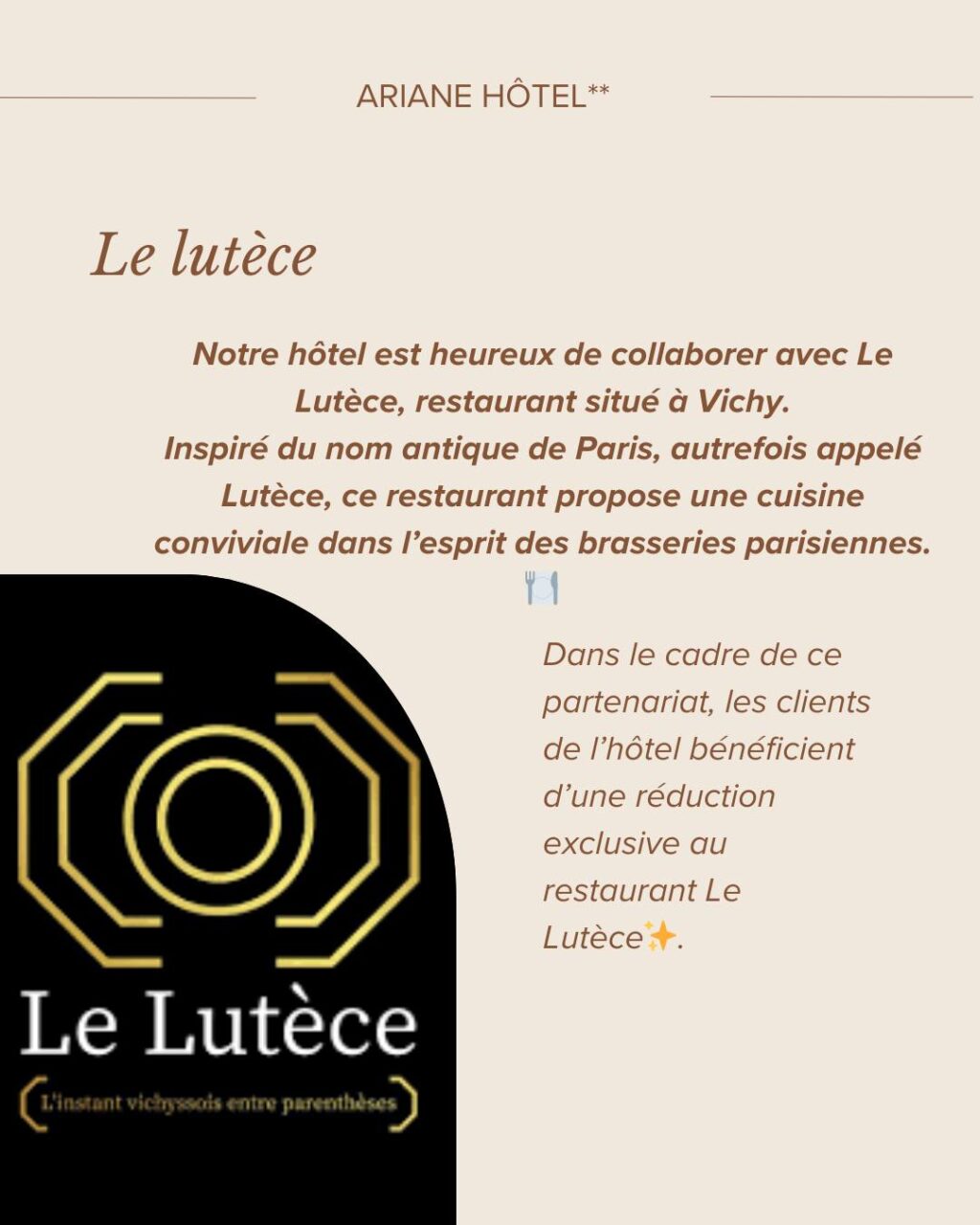 Instagram post from arianehotel_vichy. This post is in position 5.
